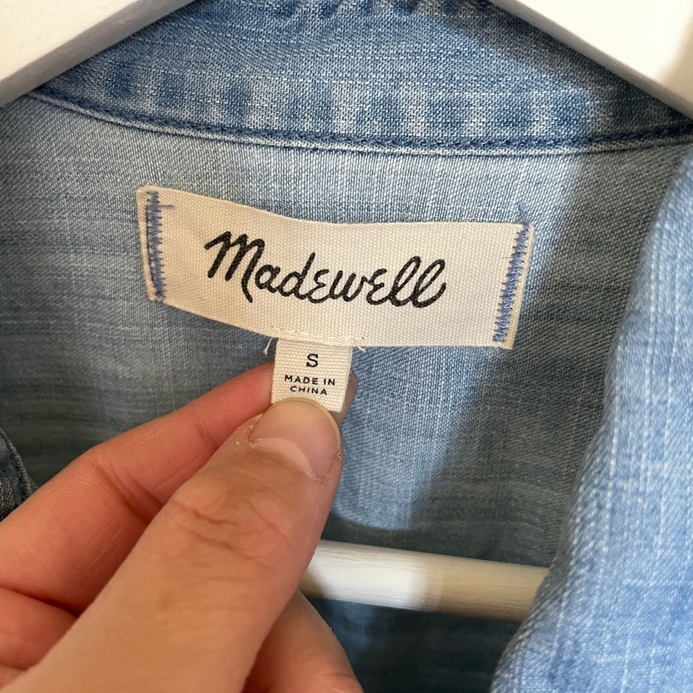 Madewell Denim Short-Sleeve Tie-Front Shirt - Picture 8 of 8